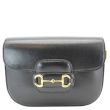 Load image into Gallery viewer, GUCCI Horsebit 1955 Flap Mini Leather Shoulder Bag Black 658574
