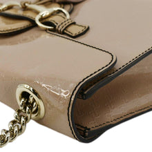 Load image into Gallery viewer, GUCCI Emily Medium GG Guccissima Patent Leather Chain Shoulder Bag Cream 295402
