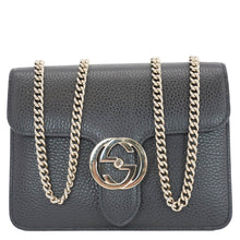 Load image into Gallery viewer, GUCCI Interlocking GG Leather Crossbody Bag Black 510304
