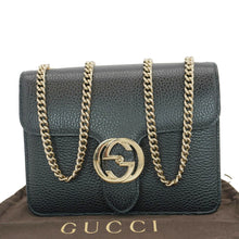 Load image into Gallery viewer, GUCCI Interlocking GG Leather Crossbody Bag Black 510304
