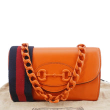 Load image into Gallery viewer, GUCCI Horsebit 1955 Mini Leather Shoulder Bag Orange 724713
