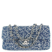 Load image into Gallery viewer, CHANEL Coco Mark No 5 Icon Canvas Chain Shoulder Bag Navy Blue
