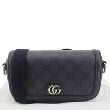 Load image into Gallery viewer, GUCCI Ophidia Super Mini GG Supreme Canvas Shoulder Bag Navy Blue 795466
