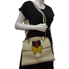 Load image into Gallery viewer, GUCCI Totem Butterfly Medium Leather Shoulder Bag Beige 505344
