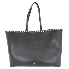 Load image into Gallery viewer, VALENTINO Garavani Rockstud Textured Leather Shopping Tote Bag Black
