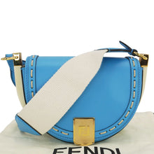 Load image into Gallery viewer, FENDI Moonlight Leather Crossbody Saddle Bag Blue
