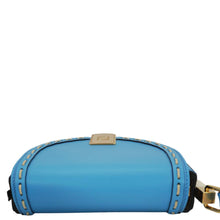 Load image into Gallery viewer, FENDI Moonlight Leather Crossbody Saddle Bag Blue
