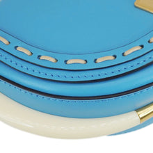 Load image into Gallery viewer, FENDI Moonlight Leather Crossbody Saddle Bag Blue
