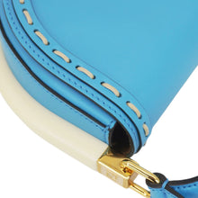 Load image into Gallery viewer, FENDI Moonlight Leather Crossbody Saddle Bag Blue
