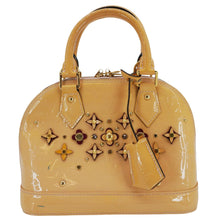 Load image into Gallery viewer, LOUIS VUITTON Alma BB Flowers Vernis Leather Satchel Bag Jaune Passion
