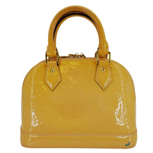 Load image into Gallery viewer, LOUIS VUITTON Alma BB Flowers Vernis Leather Satchel Bag Jaune Passion
