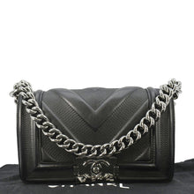 Load image into Gallery viewer, CHANEL Boy Small Leather Shoulder Bag Black
