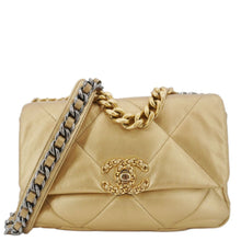 Load image into Gallery viewer, CHANEL 19 Flap Quilted Lambskin Leather Shoulder Bag Metallic Gold
