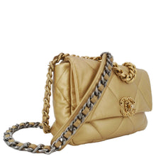 Load image into Gallery viewer, CHANEL 19 Flap Quilted Lambskin Leather Shoulder Bag Metallic Gold
