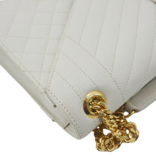 Load image into Gallery viewer, YVES SAINT LAURENT Envelope Large Mixed Matelasse Leather Shoulder Bag White
