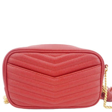 Load image into Gallery viewer, YVES SAINT LAURENT Lou Small Chevron Leather Camera Crossbody Bag Red
