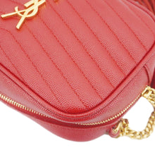 Load image into Gallery viewer, YVES SAINT LAURENT Lou Small Chevron Leather Camera Crossbody Bag Red
