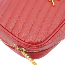 Load image into Gallery viewer, YVES SAINT LAURENT Lou Small Chevron Leather Camera Crossbody Bag Red
