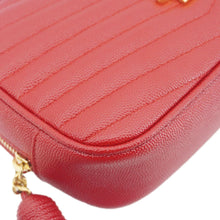 Load image into Gallery viewer, YVES SAINT LAURENT Lou Small Chevron Leather Camera Crossbody Bag Red
