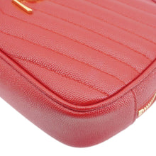 Load image into Gallery viewer, YVES SAINT LAURENT Lou Small Chevron Leather Camera Crossbody Bag Red
