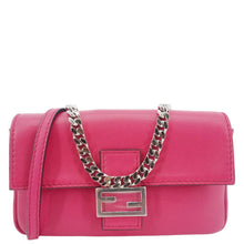 Load image into Gallery viewer, FENDI Micro Baguette Leather Crossbody Bag Pink
