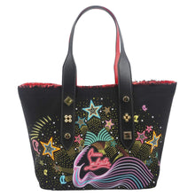 Load image into Gallery viewer, CHRISTIAN LOUBOUTIN Frangibus Canvas Tote Shoulder Bag Black
