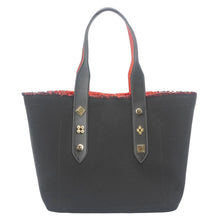 Load image into Gallery viewer, CHRISTIAN LOUBOUTIN Frangibus Canvas Tote Shoulder Bag Black
