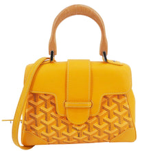 Load image into Gallery viewer, GOYARD Saigon Mini Chevron Print Coated Canvas Top Handle Shoulder Bag Yellow
