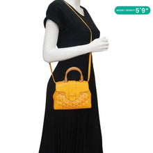 Load image into Gallery viewer, GOYARD Saigon Mini Chevron Print Coated Canvas Top Handle Shoulder Bag Yellow
