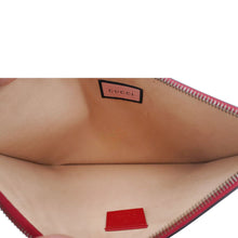 Load image into Gallery viewer, GUCCI Ghost Hamlet Skull Calfskin Leather Zip Pouch Hibiscus Red 457010

