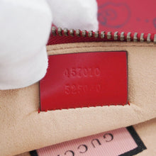 Load image into Gallery viewer, GUCCI Ghost Hamlet Skull Calfskin Leather Zip Pouch Hibiscus Red 457010
