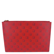 Load image into Gallery viewer, GUCCI Ghost Hamlet Skull Calfskin Leather Zip Pouch Hibiscus Red 457010
