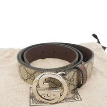 Load image into Gallery viewer, GUCCI Interlocking Buckle GG Supreme Canvas Belt Beige 734771 Size 85/34

