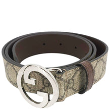 Load image into Gallery viewer, GUCCI Interlocking Buckle GG Supreme Canvas Belt Beige 734771 Size 85/34
