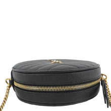 Load image into Gallery viewer, YVES SAINT LAURENT Round Chevron Leather Camera Crossbody Bag Black
