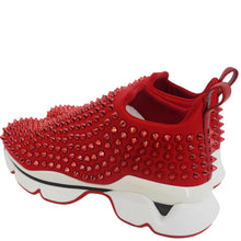 Load image into Gallery viewer, CHRISTIAN LOUBOUTIN Spike Sock Sneakers Red Size US 6
