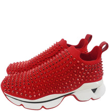 Load image into Gallery viewer, CHRISTIAN LOUBOUTIN Spike Sock Sneakers Red Size US 6
