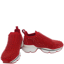 Load image into Gallery viewer, CHRISTIAN LOUBOUTIN Spike Sock Sneakers Red Size US 6
