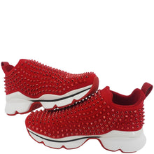 Load image into Gallery viewer, CHRISTIAN LOUBOUTIN Spike Sock Sneakers Red Size US 6
