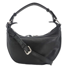 Load image into Gallery viewer, VERSACE Repeat Leather Hobo Shoulder Bag Black
