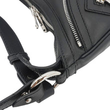 Load image into Gallery viewer, VERSACE Repeat Leather Hobo Shoulder Bag Black
