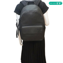 Load image into Gallery viewer, LOUIS VUITTON Takeoff Aerogram Grained Calf Leather Backpack Black
