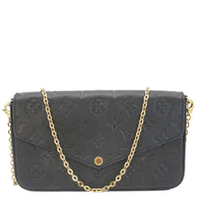 Load image into Gallery viewer, LOUIS VUITTON Felicie Pochette Empreinte Leather Crossbody Bag Black
