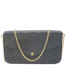 Load image into Gallery viewer, LOUIS VUITTON Felicie Pochette Empreinte Leather Crossbody Bag Black
