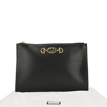 Load image into Gallery viewer, GUCCI Zumi Grainy Leather Black Pouch front side
