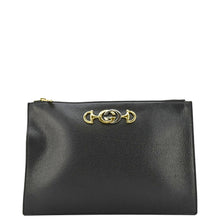 Load image into Gallery viewer, GUCCI Zumi Grainy Leather Black Pouch front look
