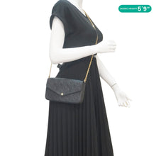 Load image into Gallery viewer, LOUIS VUITTON Felicie Pochette Empreinte Leather Crossbody Bag Black
