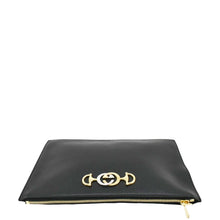 Load image into Gallery viewer, GUCCI Zumi Grainy Leather Black Pouch upper look
