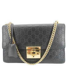 Load image into Gallery viewer, GUCCI Padlock Medium Leather Chain Shoulder Bag Black 409486
