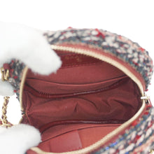 Load image into Gallery viewer, CHANEL Round Tweed Chain Clutch Crossbody Bag Red
